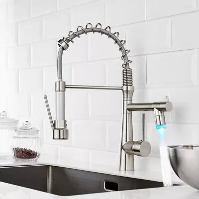 Commercial Stainless Steel Kitchen Sink Faucet With Pull Down Sprayer Mixer Taps • $60