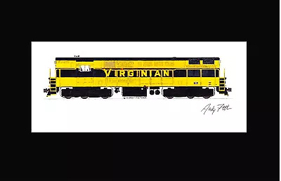 Virginian H-24-66 Trainmaster 11 X17  Matted Print Andy Fletcher Signed • $42.90