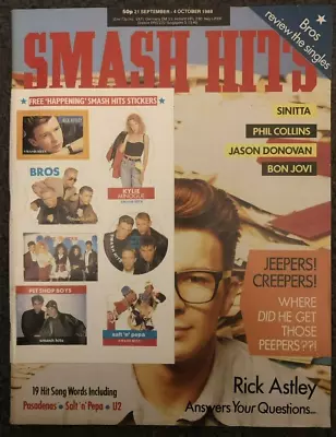 SMASH HITS Jon Bon Jovi Sinitta Phil Collins Jason Donovan Pet Shop Boys Bros • £14.99