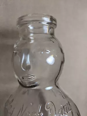 $34 • Buy Vintage Glass Milk Bottle Curles Neck Dairy Richmond, VA CREAM TOP With Face