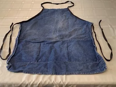 Vintage 2-Pocket Denim Apron Machinist Carpenter USA 70s Union Made Workwear • $15