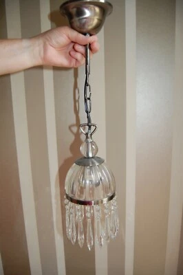 £35 • Buy Laura Ashley Glass Pewter Pendant Lights Victorian Style