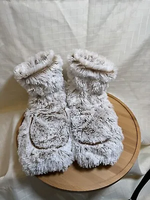 Warmies Microwaveable Slippers Size 6-10 Lt. Gray W/ Brown Accent Lavender Scent • $18