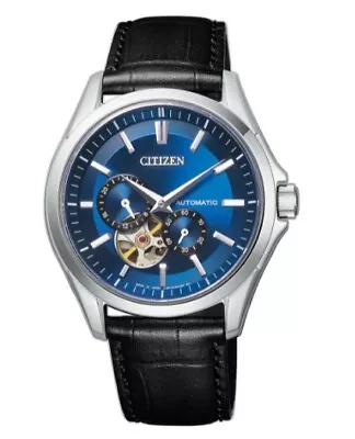 Citizen Men's Automatic Blue Skeleton Dial Black Leather Watch 39MM  NP1010-01L • $188.99