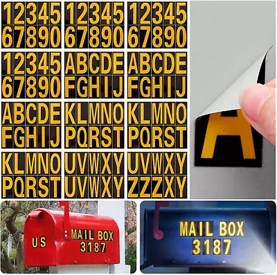 118 Pieces Reflective Mailbox Numbers And Letters StickersSelf-Adhesive Vinyl N • $17.95
