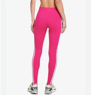 Adidas Originals 3-Stripes Embroidery Women's Leggings Pink  HM1307 Sale!! • £12.99