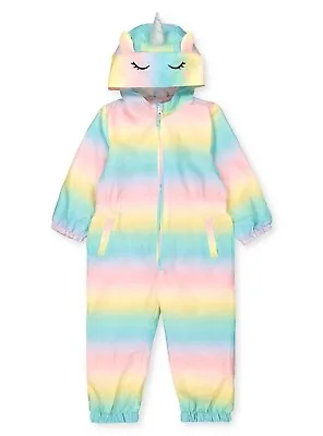 Kids Girls Rainbow Pastel Puddlesuit • £18.99