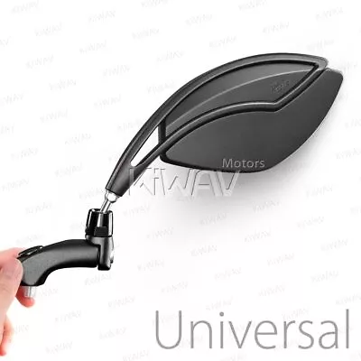 Orca Black Stylish Folding Mirrors 10mm Metric Fits Kawasaki Vulcan 700 750 800 • $111.67