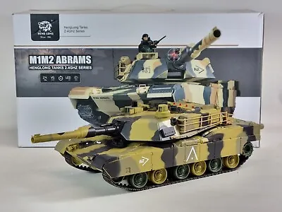 RC Tank BB 1:24 Heng Long US M1A2 Abrams Radio Control RC 2.4g Sound Tank Model • $151.29