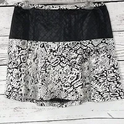 W118 By Walter Baker Medium Blair Skater Skirt Zipper Black White Abstract Women • $7.18