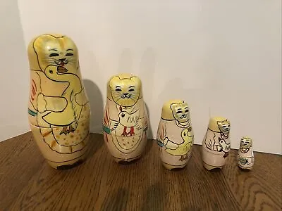 5 Nesting Dolls Vintage Matryoshka Russian Traditional Babushka • $29.99