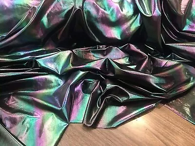 4 Way Stretch Spandex Dance Wear Fabric By Yard (Oil Spill REFRACTIVE Hologram • $34.99