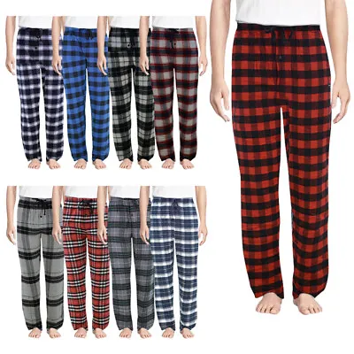 Mens Pyjama Flannel Check Bottoms Cotton PJ Pants Lounge Nightwear 1Pack Trouser • £7.99