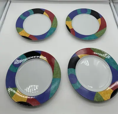 Set Of 4 Mikasa California Currents M5101 8 1/4” Salad / Dessert Plates China • $50