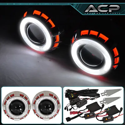 For BMW Mercedes Benz Red White Demon Angel Eye Projector Retrofit CCFL HID Kit • $55.99