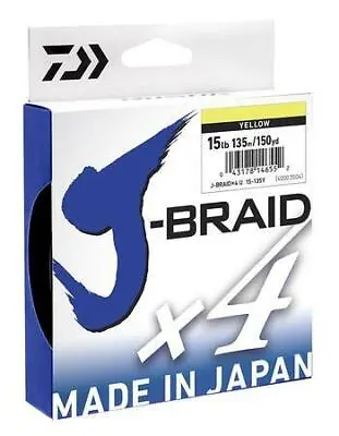 $19.99 • Buy Daiwa J Braid X4 135 M Yellow Braided Fishing Line @ Otto's TW