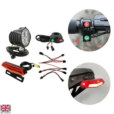E-bike Bicycle Headlight Taillight Front Rear Sets With Turning/Brake Light/Horn • £19.39
