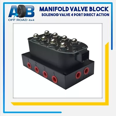 12V 4 Port 200psi Manifold Valve Block Air Ride Suspension Airbag For Car Truck • $240