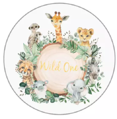 £2.30 • Buy 7.5  Cute Jungle Matching Round Square Cake Toppers Cupcake Stickers
