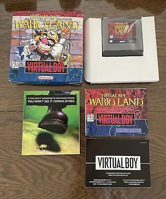 Virtual Boy WARIO LAND (Nintendo Virtual Boy 1995) Complete In Box CIB W/Baggie • $199.99