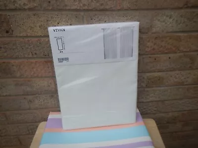 Ikea Vivan Off White Curtains  Two Panels 145 X 250cm New • £22.99