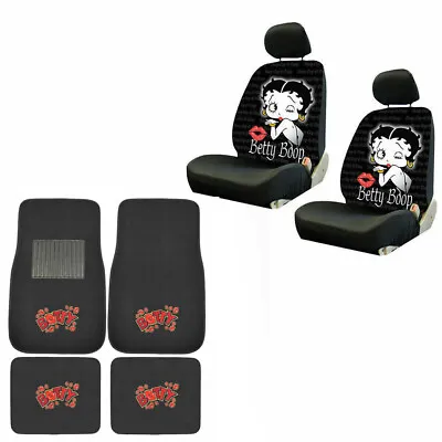 $79.98 • Buy New Betty Boop Kiss Timeless Car Front Back Floor Mats & Seat Covers Set