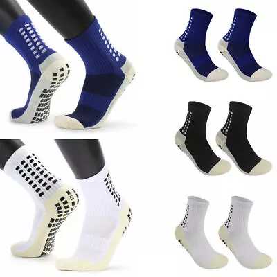 3 Pair Sport Socks Anti Slip W/ Grip Soccer Men Football Basketball Sock Premium • $13.94