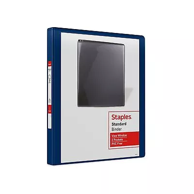 Staples Standard 1/2  3-Ring View Binder Blue (26427-CC) 82615 • $9.59