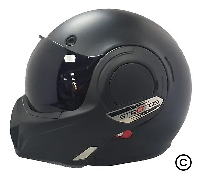 Viper F242 Flip Front Modular Motorcycle Helmet Matt Black With Dark Visor • $199.02