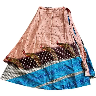 2 Layer Reversible Magic Skirt Peacock Print One Size Wrap Around L-38  • $15.10