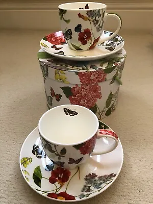 Cappuccino Bone China Cup Set Of 2 New & Boxed Victoria Garden By PPD • £20