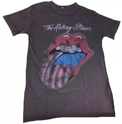 Amplified Official Vintage Rolling Stones USA Tongue Rock Star Vip T-SHIRT G.S • $68.95