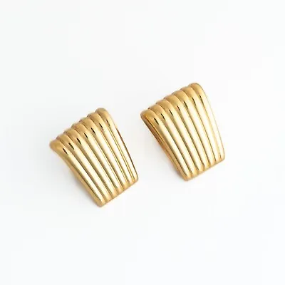 Vintage Monet Gold Tone Clip On Earrings • $13