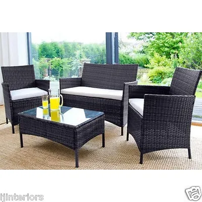 £159 • Buy Rattan Garden Furniture Set 4 Piece Chairs Sofa Table Outdoor Patio Set