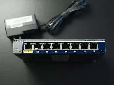NETGEAR GS108TV2 8-Port Gigabit Ethernet Smart Switch With 1 PD Port - Black • $0.99