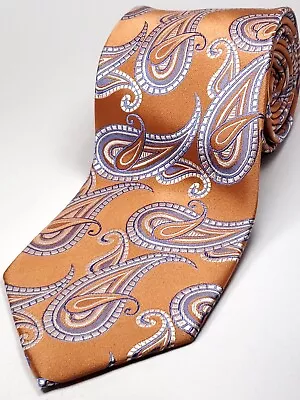 MICHAEL KORS 100% Silk Tie Men's Orange Blue White Paisley Necktie NEW • $11.99