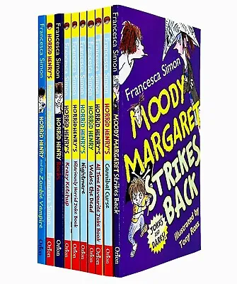 Horrid Henry Francesca Simon 10 Books Collection Set Moody Margaret Strikes Back • £15.65