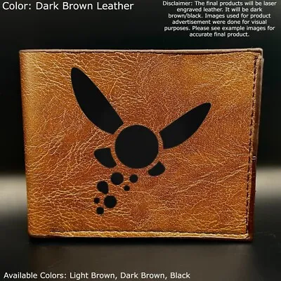 Custom Engraved LEGEND OF ZELDA NAVI Leather Bifold Wallet - 3 Color Choices • $22