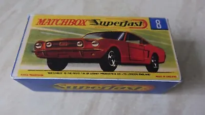 Matchbox Superfast Ford Mustang Orange Red Repro Box Only # 8 • £12.50