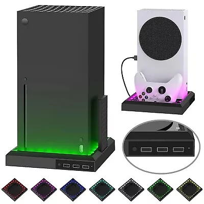 Xbox Series X/S Cooling Stand RGB Lighting USB Hub LED Charging Stand Gaming • $57.20