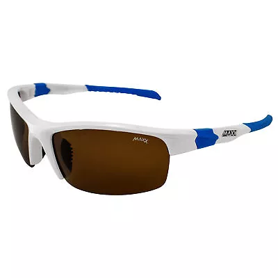 Maxx Switchback Sport Golf Sunglasses White With Blue And Polarized Brown Lens • $22.49