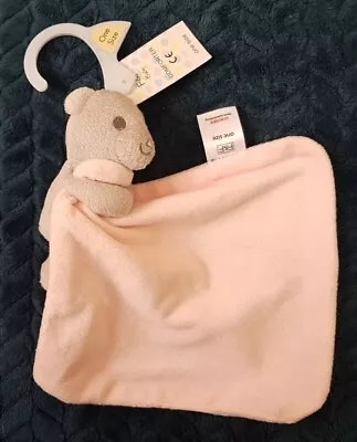 Tesco F&F Baby Grey Teddy Bear Pink Comforter  Blankie Doudou New • £12