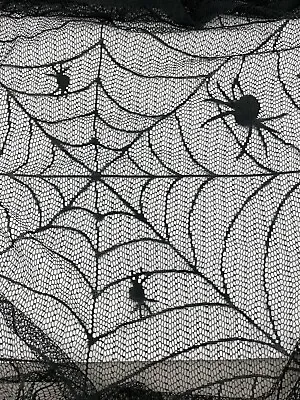 $9.34 • Buy Halloween Black Lace Spiderweb Cobweb Party Tablecloth Lace 54x86  Rectangle