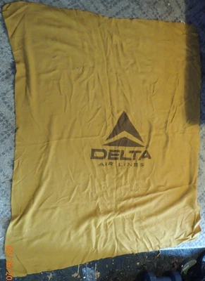 $9.99 • Buy Vintage DELTA Airlines Mustard Colored Logo Lap Blanket