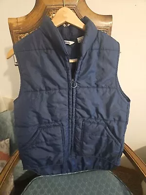 Vtg. Pikes Peak BIG SMITH Blue Nylon Puffer Quilted Insulated Vest - Size Medium • $8.40