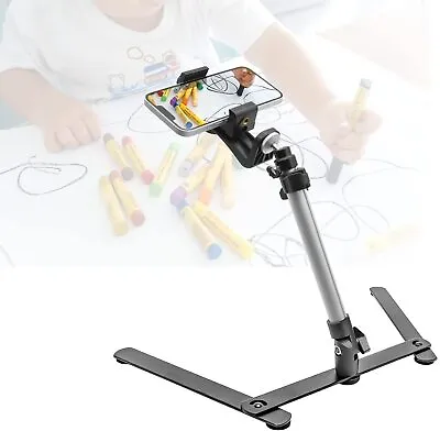 $29.92 • Buy Photo Copy Stand W/Phone Clamp Overhead Tripod Phone Mount Table Top Adjustable
