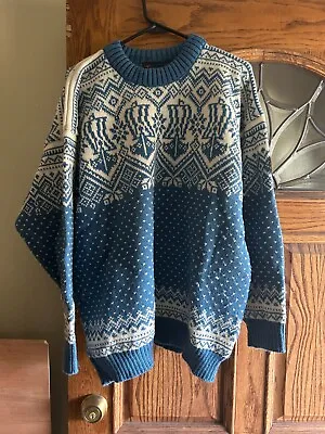 Devold Vintage Ski Sweater Size Large Pullover 100% Wool Sons Of Norway Patch • $82.96