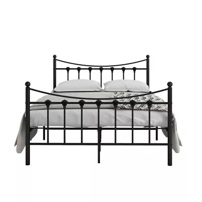 Panana Strong Metal Bed Frame 4ft6 Double Size Solid Bedstead Headboard • £129.99