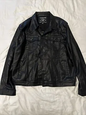 True Religion Shiny Black Trucker Jacket  • $60