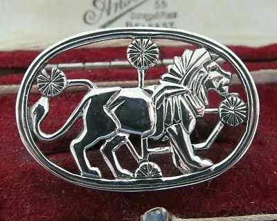 £35 • Buy Danish Sterling Silver King Of The Jungle Lion Big Cat Georg Jensen Style Brooch